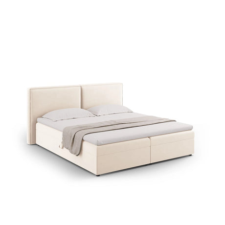 Arendal Boxspringbett mit Kopfteil und Stauraum aus Samt oder Strukturstoff, 160x200 cm von Cosmopolitan Design – Bild 1