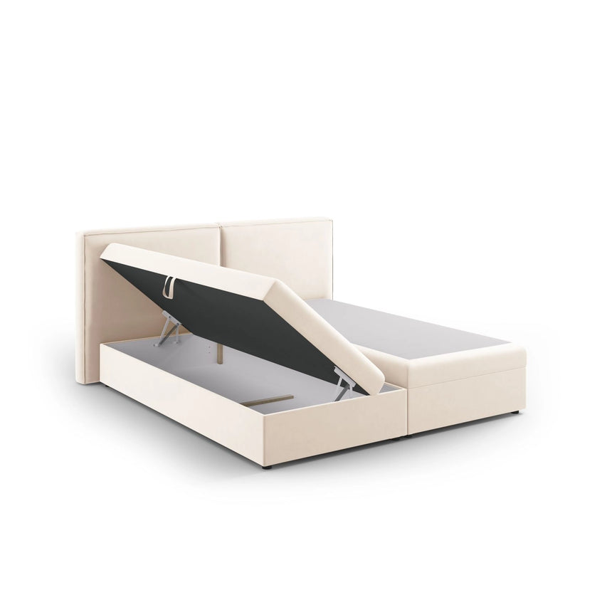 Arendal Boxspringbett mit Kopfteil und Stauraum aus Samt oder Strukturstoff, 160x200 cm von Cosmopolitan Design – Bild 4