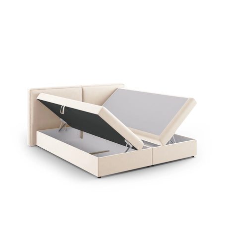 Arendal Boxspringbett mit Kopfteil und Stauraum aus Samt oder Strukturstoff, 160x200 cm von Cosmopolitan Design – Bild 5