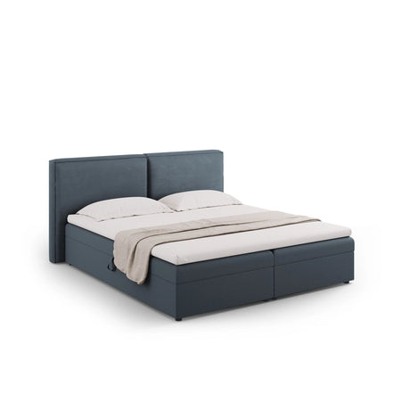 Arendal Boxspringbett mit Kopfteil und Stauraum aus Strukturierter Stoff in Blau (Megan 361), 160x200 cm von Cosmopolitan Design – Bild 1