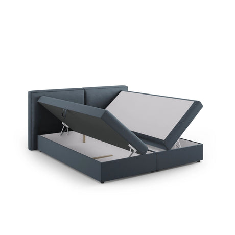 Arendal Boxspringbett mit Kopfteil und Stauraum aus Strukturierter Stoff in Blau (Megan 361), 160x200 cm von Cosmopolitan Design – Bild 5