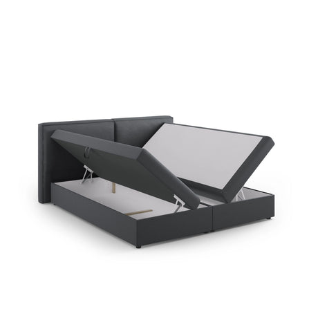 Arendal Boxspringbett mit Kopfteil und Stauraum aus Strukturierter Stoff in Dunkelgrau (Megan 367), 140x200 cm von Cosmopolitan Design – Bild 5
