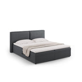 Arendal Boxspringbett mit Kopfteil und Stauraum aus Strukturierter Stoff in Dunkelgrau (Megan 367), 180x200 cm von Cosmopolitan Design – Bild 1