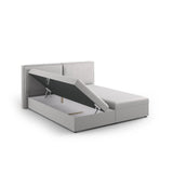 Arendal Boxspringbett mit Kopfteil und Stauraum aus Strukturierter Stoff in Hellgrau (Megan 363), 160x200 cm von Cosmopolitan Design – Bild 4