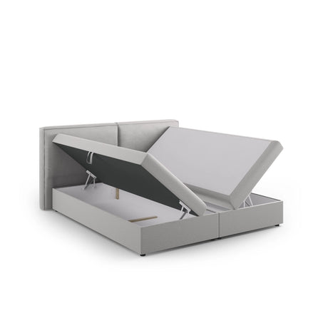 Arendal Boxspringbett mit Kopfteil und Stauraum aus Strukturierter Stoff in Hellgrau (Megan 363), 160x200 cm von Cosmopolitan Design – Bild 5