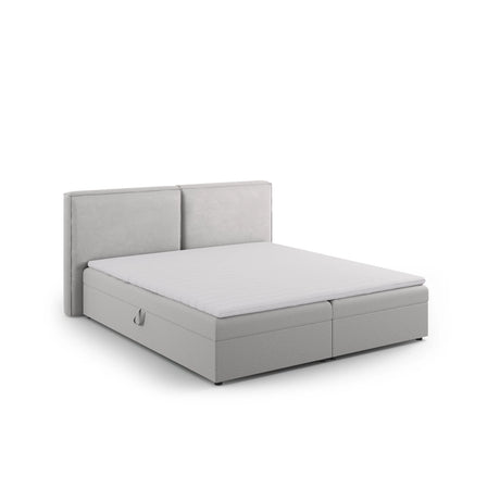 Arendal Boxspringbett mit Kopfteil und Stauraum aus Strukturierter Stoff in Hellgrau (Megan 363), 160x200 cm von Cosmopolitan Design – Bild 6