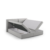 Arendal Boxspringbett mit Kopfteil und Stauraum aus Strukturierter Stoff in Hellgrau (Megan 363), 180x200 cm von Cosmopolitan Design – Bild 5