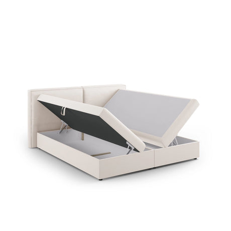 Arendal Boxspringbett mit Kopfteil und Stauraum aus Strukturierter Stoff in Leichtes Beige (Megan 351), 140x200 cm von Cosmopolitan Design – Bild 5