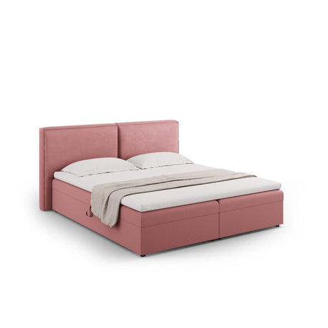 Arendal Boxspringbett mit Kopfteil und Stauraum aus Strukturierter Stoff in Rosa (Megan 355), 160x200 cm von Cosmopolitan Design – Bild 1