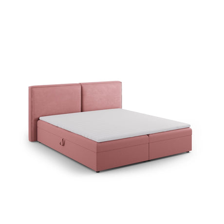 Arendal Boxspringbett mit Kopfteil und Stauraum aus Strukturierter Stoff in Rosa (Megan 355), 160x200 cm von Cosmopolitan Design – Bild 6