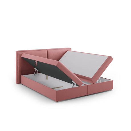 Arendal Boxspringbett mit Kopfteil und Stauraum aus Strukturierter Stoff in Rosa (Megan 355), 180x200 cm von Cosmopolitan Design – Bild 5