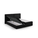 Arendal Boxspringbett mit Kopfteil und Stauraum aus Strukturierter Stoff in Schwarz (Megan 368), 140x200 cm von Cosmopolitan Design – Bild 4
