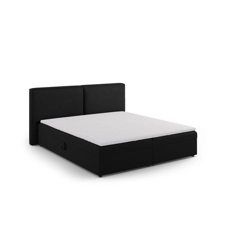Arendal Boxspringbett mit Kopfteil und Stauraum aus Strukturierter Stoff in Schwarz (Megan 368), 140x200 cm von Cosmopolitan Design – Bild 6