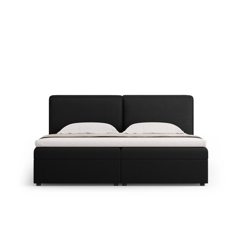 Arendal Boxspringbett mit Kopfteil und Stauraum aus Strukturierter Stoff in Schwarz (Megan 368), 180x200 cm von Cosmopolitan Design – Bild 3