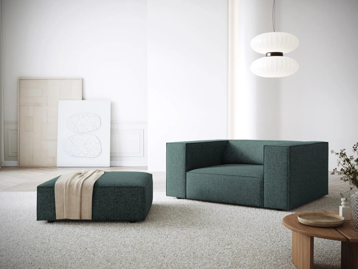 Arendal Pouf aus Chenille in Petrol (Haga 78), 102x80x40 cm von Cosmopolitan Design – Bild 2