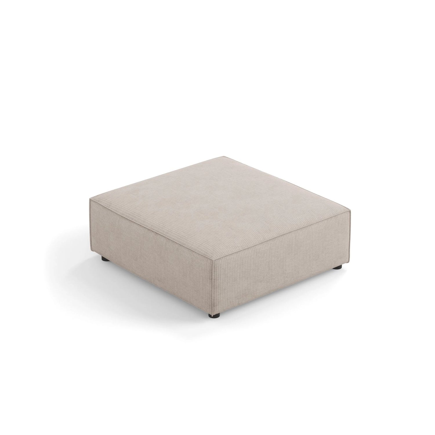 Arendal Pouf aus Chenille mit Cordoptik in Dunkelbeige (Brave Me 18), 102x80x40 cm von Cosmopolitan Design – Bild 3