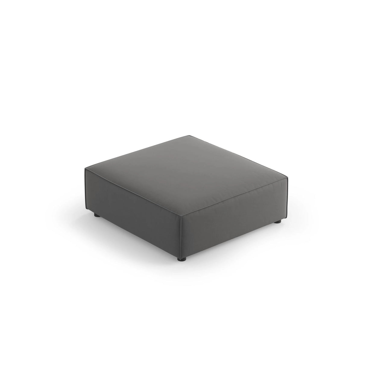 Arendal Pouf aus Samt in Warmes Grau (Casino Anthracite), 102x80x40 cm von Cosmopolitan Design – Bild 1