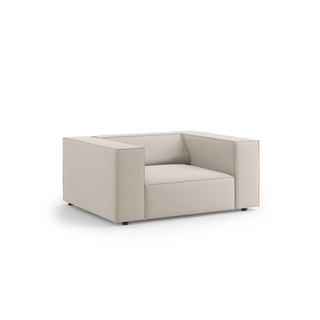 Arendal Sessel aus Samt in Ecru (Casino Sand), 124x102x70 cm von Cosmopolitan Design – Bild 3