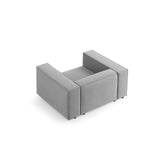 Arendal Sessel aus Samt in Hellgrau (Casino Ash), 124x102x70 cm von Cosmopolitan Design – Bild 4