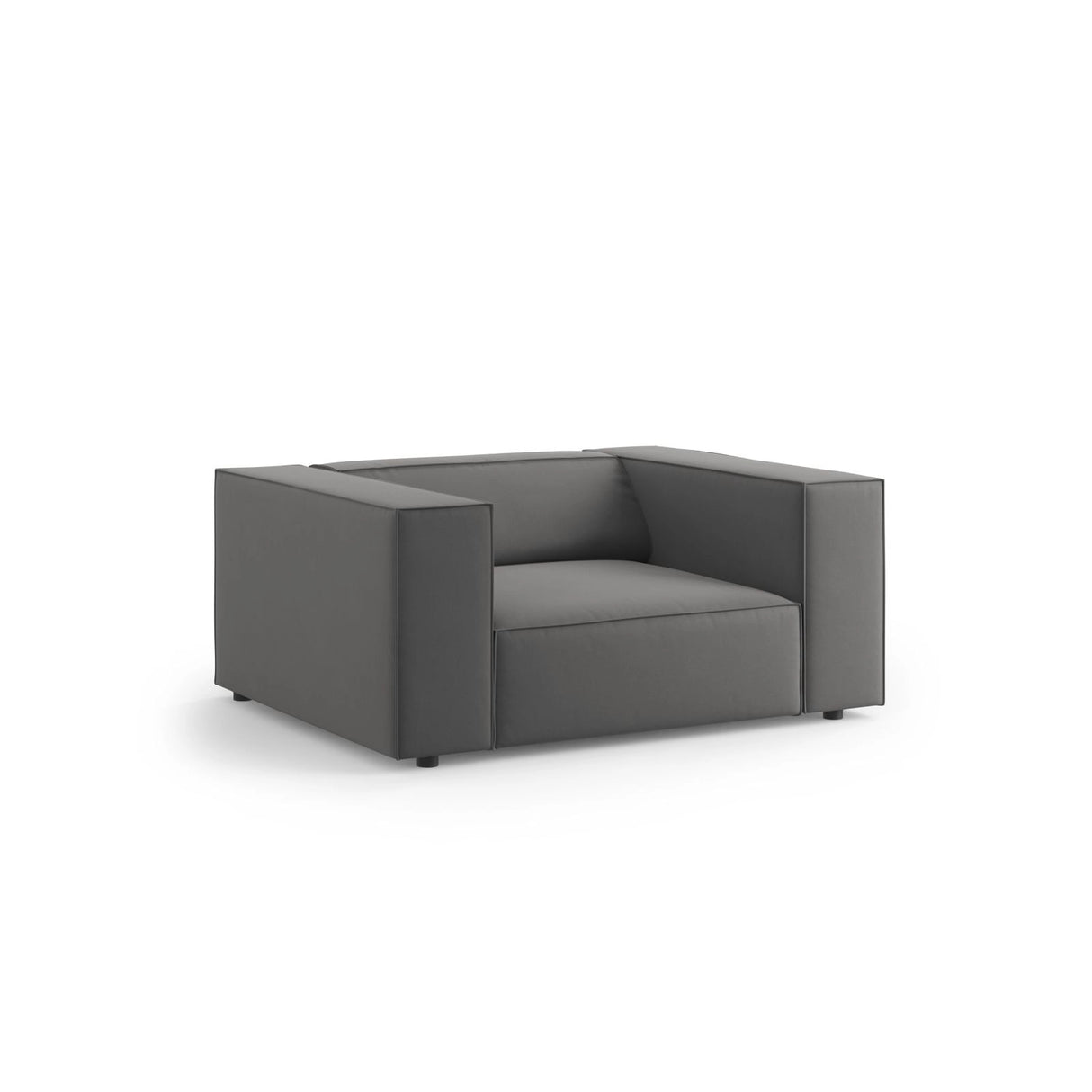 Arendal Sessel aus Samt in Warmes Grau (Casino Anthracite), 124x102x70 cm von Cosmopolitan Design – Bild 3