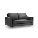 Aspen 2-Sitzer Sofa aus Samt in Dunkelgrau (Salvador 18), 174x90x90 cm von Cosmopolitan Design – Bild 1