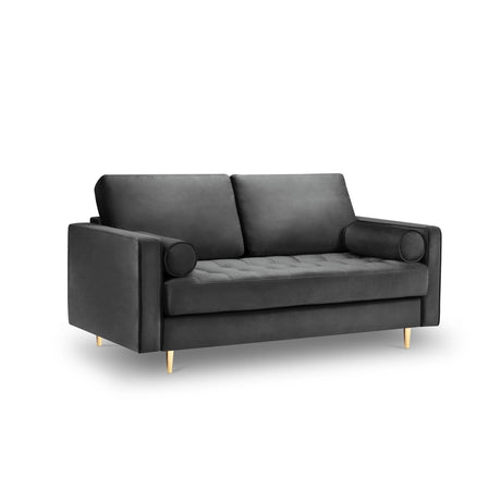 Aspen 2-Sitzer Sofa aus Samt in Dunkelgrau (Salvador 18), 174x90x90 cm von Cosmopolitan Design – Bild 1