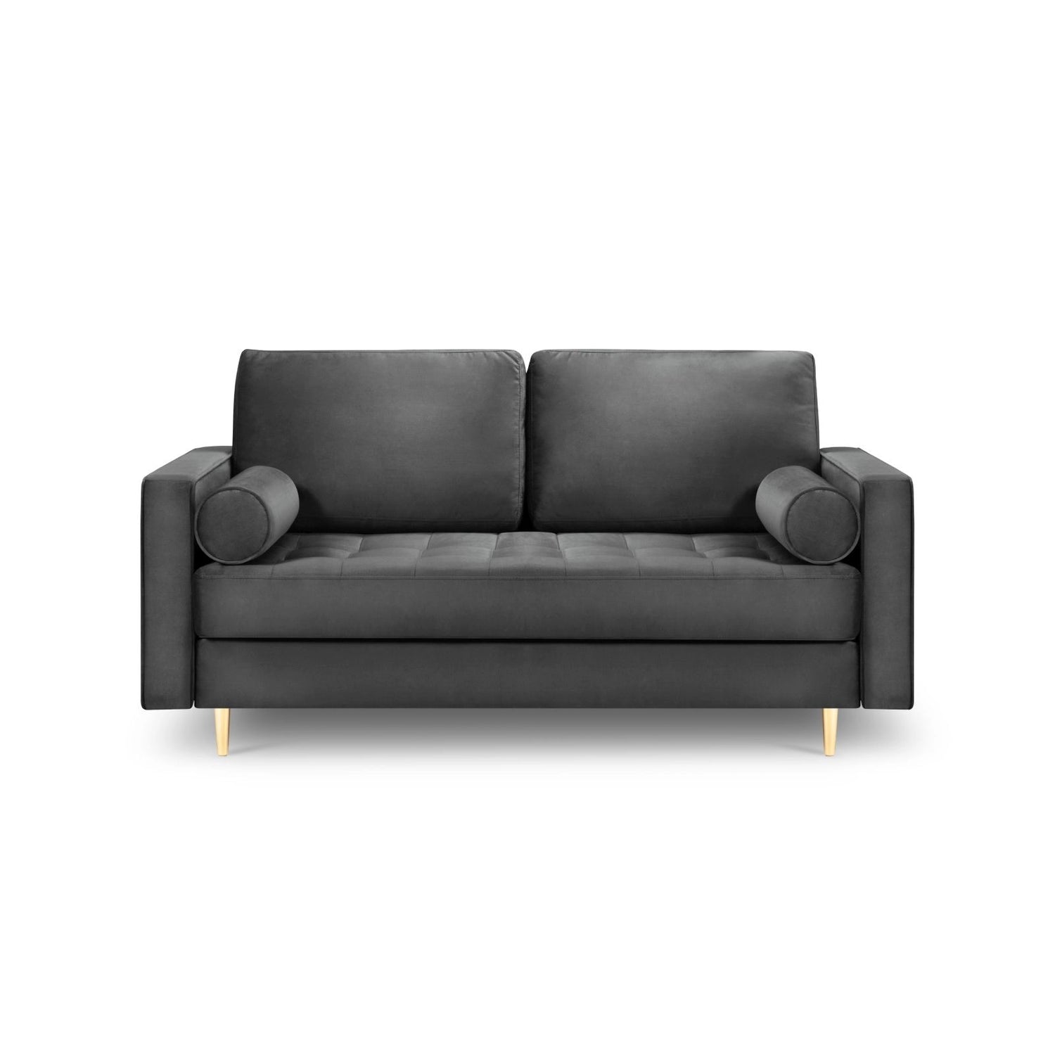 Aspen 2-Sitzer Sofa aus Samt in Dunkelgrau (Salvador 18), 174x90x90 cm von Cosmopolitan Design – Bild 2