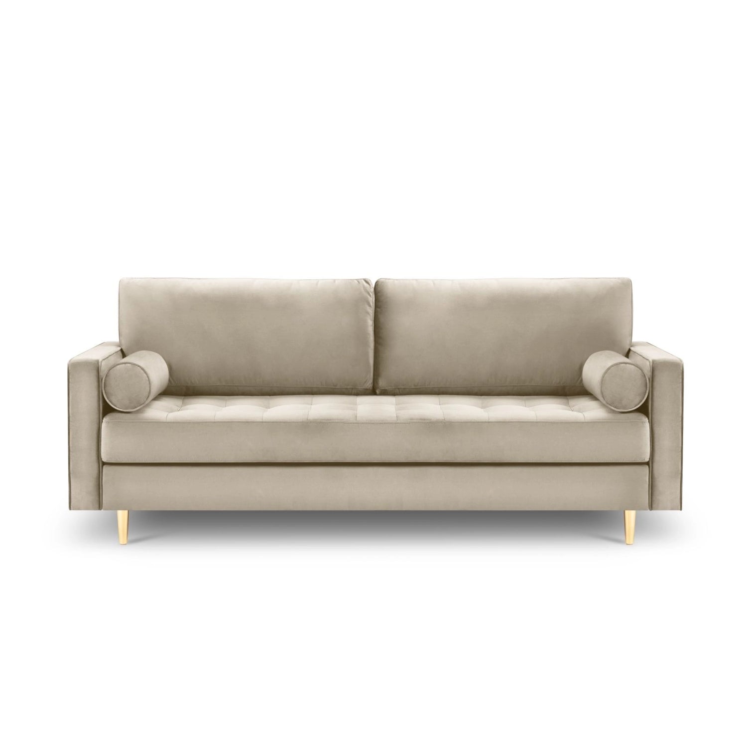 Aspen 3-Sitzer Sofa aus Samt in Dunkelbeige (Salvador 2), 219x90x90 cm von Cosmopolitan Design – Bild 2