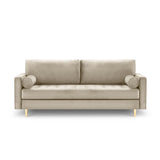 Aspen 3-Sitzer Sofa aus Samt in Dunkelbeige (Salvador 2), 219x90x90 cm von Cosmopolitan Design – Bild 2