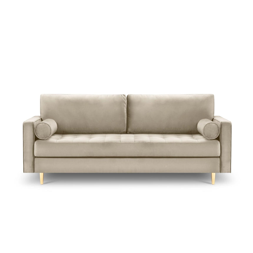 Aspen 3-Sitzer Sofa aus Samt in Dunkelbeige (Salvador 2), 219x90x90 cm von Cosmopolitan Design – Bild 2