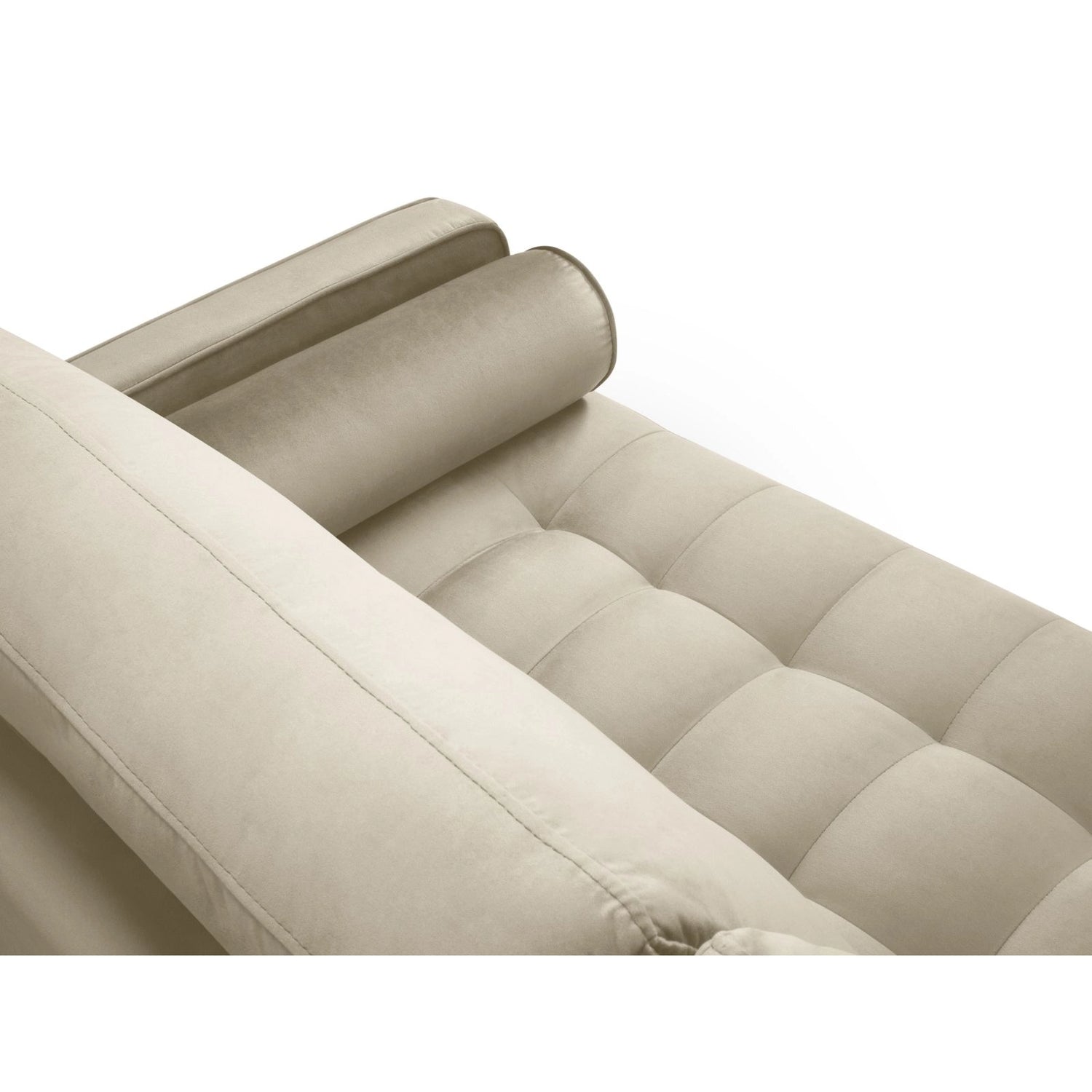 Aspen 3-Sitzer Sofa aus Samt in Dunkelbeige (Salvador 2), 219x90x90 cm von Cosmopolitan Design – Bild 4