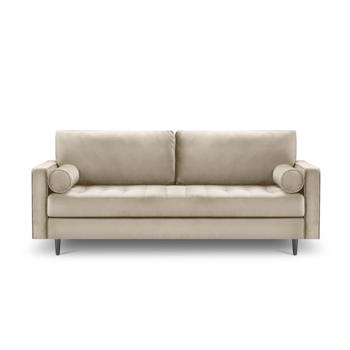 Aspen 3-Sitzer Sofa aus Samt in Dunkelbeige (Salvador 2), 219x90x90 cm von Cosmopolitan Design – Bild 2