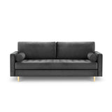 Aspen 3-Sitzer Sofa aus Samt in Dunkelgrau (Salvador 18), 219x90x90 cm von Cosmopolitan Design – Bild 2