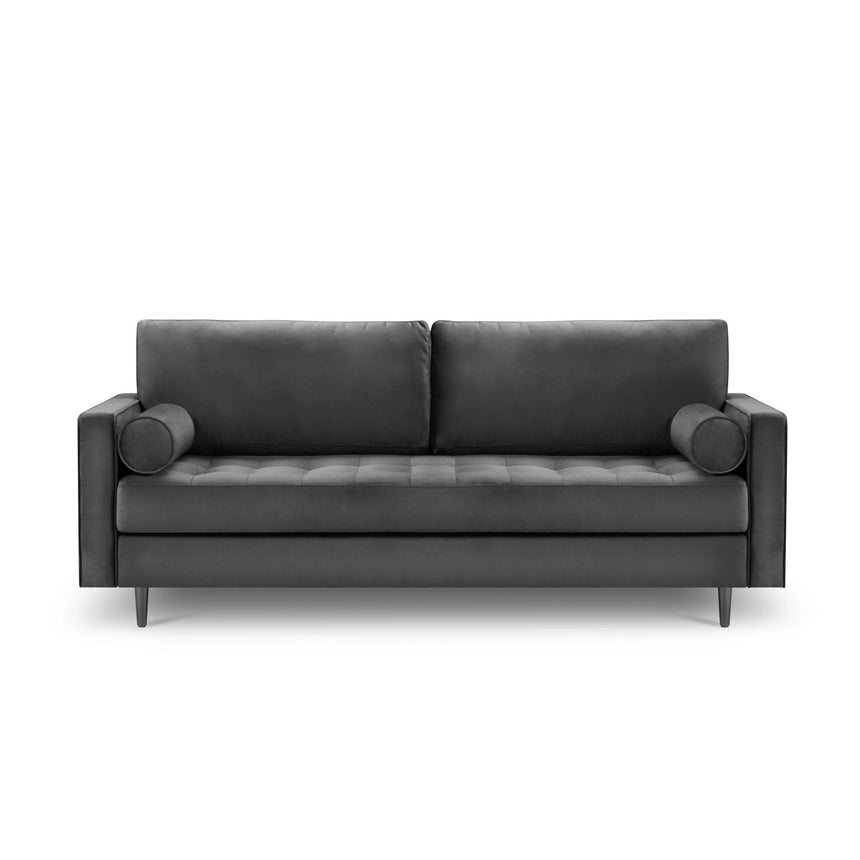 Aspen 3-Sitzer Sofa aus Samt in Dunkelgrau (Salvador 18), 219x90x90 cm von Cosmopolitan Design – Bild 2