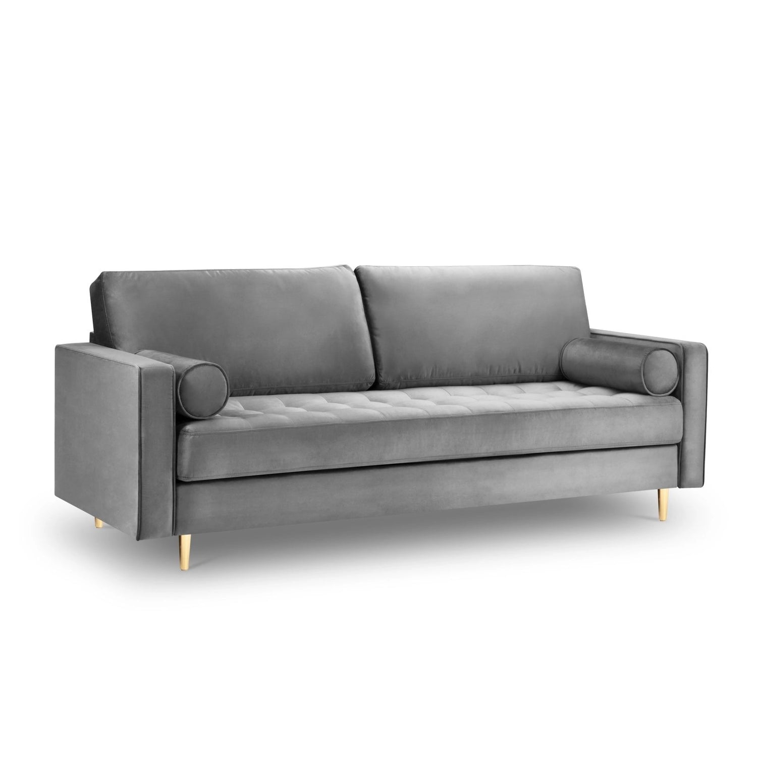 Aspen 3-Sitzer Sofa aus Samt in Grau (Salvador 17), 219x90x90 cm von Cosmopolitan Design – Bild 1