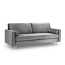 Aspen 3-Sitzer Sofa aus Samt in Grau (Salvador 17), 219x90x90 cm von Cosmopolitan Design – Bild 1