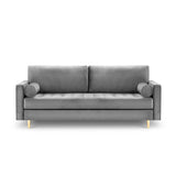 Aspen 3-Sitzer Sofa aus Samt in Grau (Salvador 17), 219x90x90 cm von Cosmopolitan Design – Bild 2