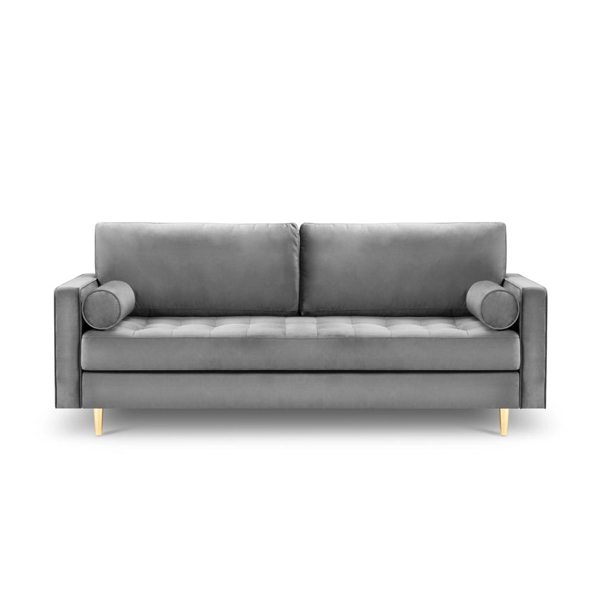 Aspen 3-Sitzer Sofa aus Samt in Grau (Salvador 17), 219x90x90 cm von Cosmopolitan Design – Bild 2
