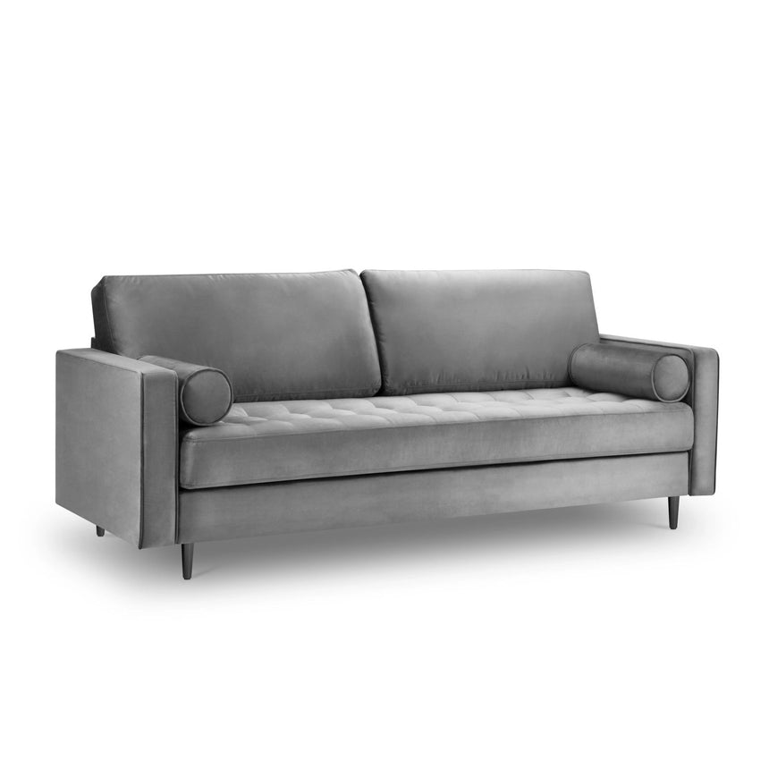 Aspen 3-Sitzer Sofa aus Samt in Grau (Salvador 17), 219x90x90 cm von Cosmopolitan Design – Bild 1