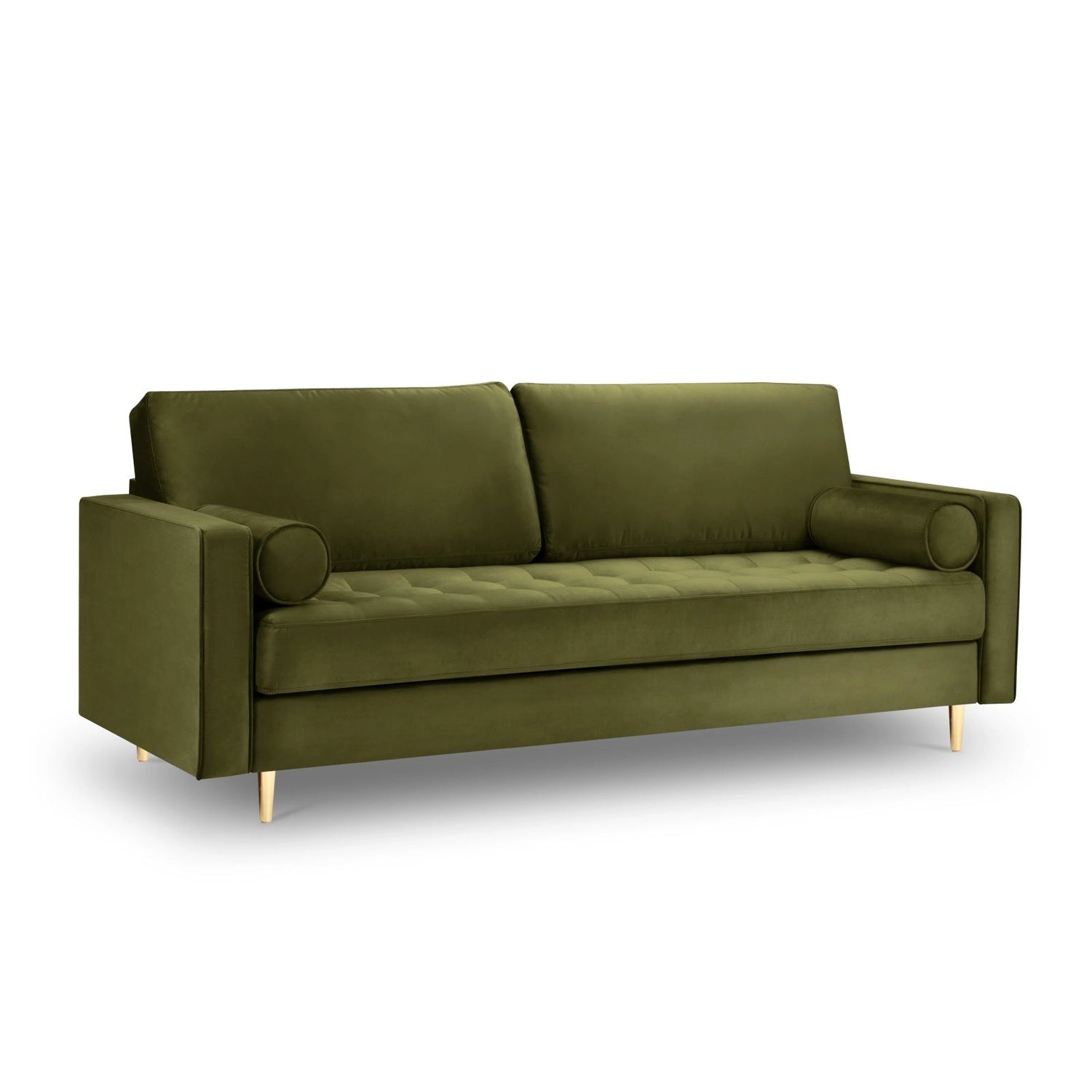 Aspen 3-Sitzer Sofa aus Samt in Grün (Salvador 8), 219x90x90 cm von Cosmopolitan Design – Bild 1