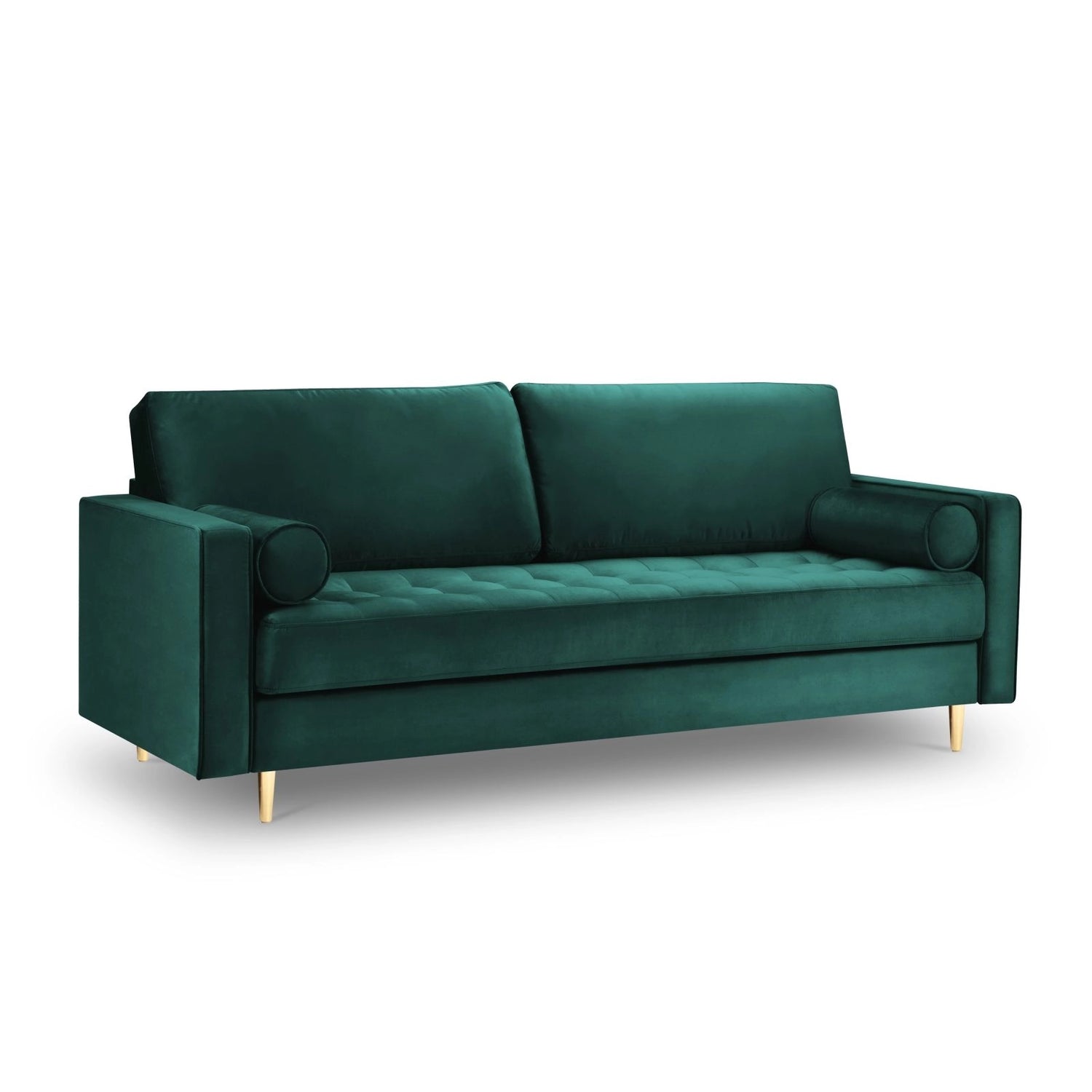 Aspen 3-Sitzer Sofa aus Samt in Petrol (Salvador 6), 219x90x90 cm von Cosmopolitan Design – Bild 1
