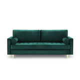 Aspen 3-Sitzer Sofa aus Samt in Petrol (Salvador 6), 219x90x90 cm von Cosmopolitan Design – Bild 2