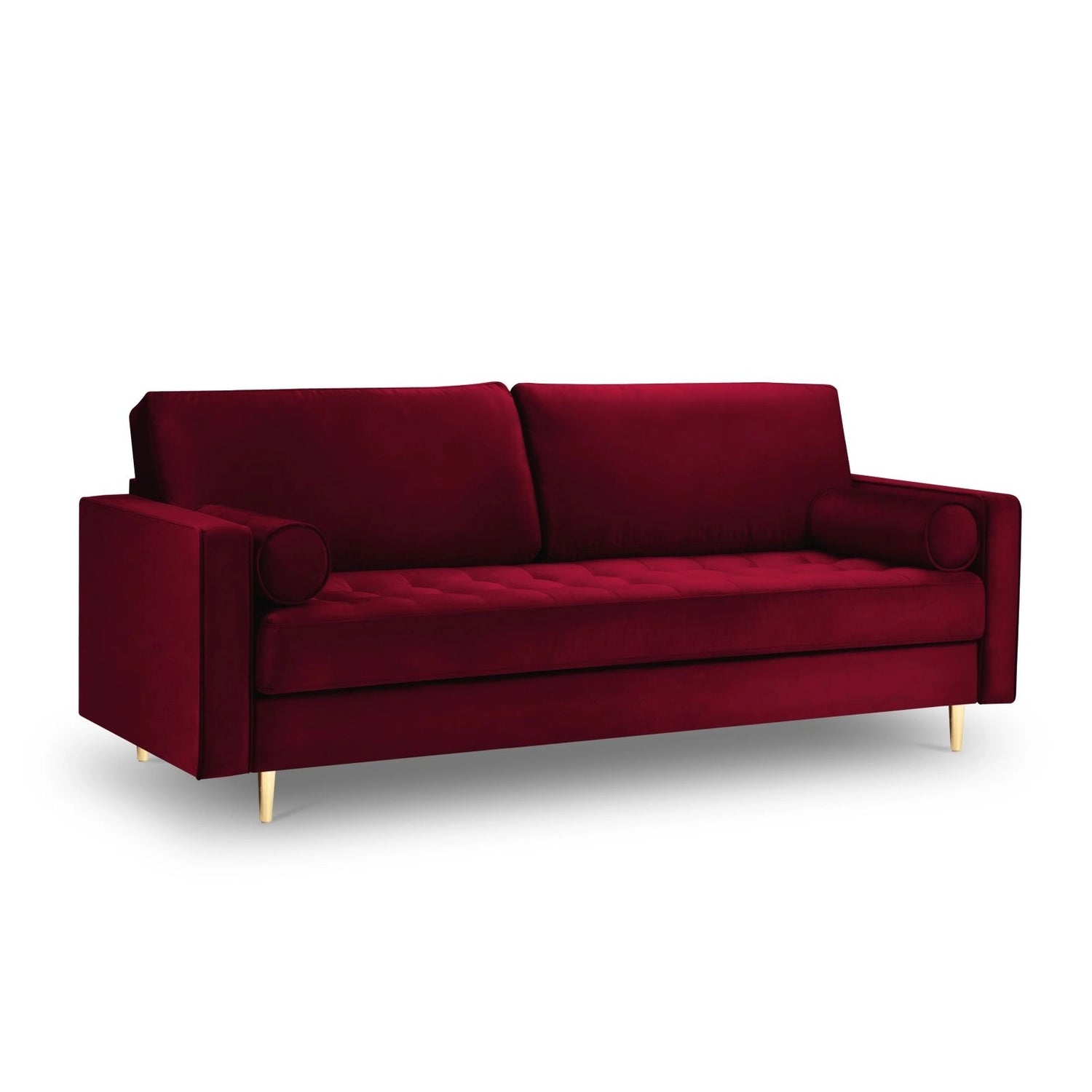 Aspen 3-Sitzer Sofa aus Samt in Rot (Salvador 13), 219x90x90 cm von Cosmopolitan Design – Bild 1
