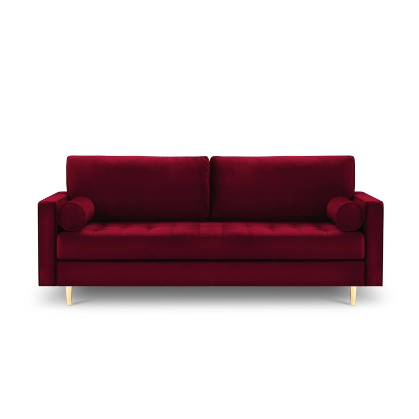 Aspen 3-Sitzer Sofa aus Samt in Rot (Salvador 13), 219x90x90 cm von Cosmopolitan Design – Bild 2