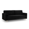 Aspen 3-Sitzer Sofa aus Samt in Schwarz (Salvador 19), 219x90x90 cm von Cosmopolitan Design – Bild 1