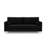 Aspen 3-Sitzer Sofa aus Samt in Schwarz (Salvador 19), 219x90x90 cm von Cosmopolitan Design – Bild 2