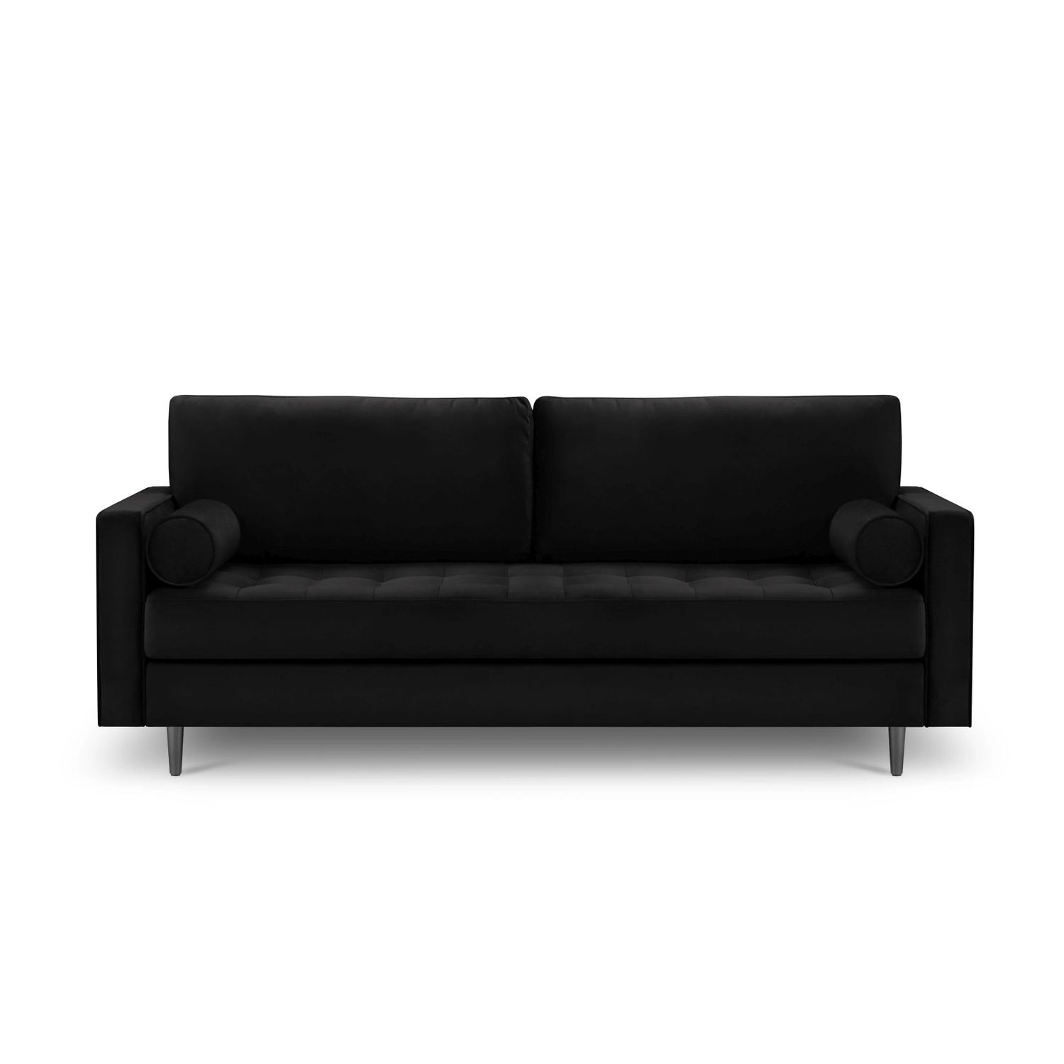 Aspen 3-Sitzer Sofa aus Samt in Schwarz (Salvador 19), 219x90x90 cm von Cosmopolitan Design – Bild 2