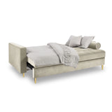 Aspen 3-Sitzer Sofa mit Schlaffunktion und Stauraum, aus Samt in Dunkelbeige (Salvador 2), 225x100x96 cm von Cosmopolitan Design – Bild 2