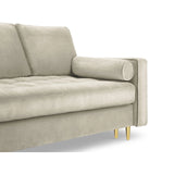 Aspen 3-Sitzer Sofa mit Schlaffunktion und Stauraum, aus Samt in Dunkelbeige (Salvador 2), 225x100x96 cm von Cosmopolitan Design – Bild 6