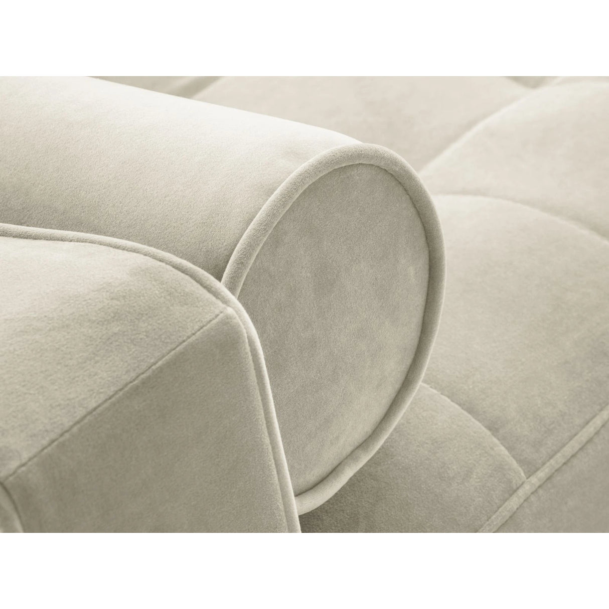 Aspen 3-Sitzer Sofa mit Schlaffunktion und Stauraum, aus Samt in Dunkelbeige (Salvador 2), 225x100x96 cm von Cosmopolitan Design – Bild 7